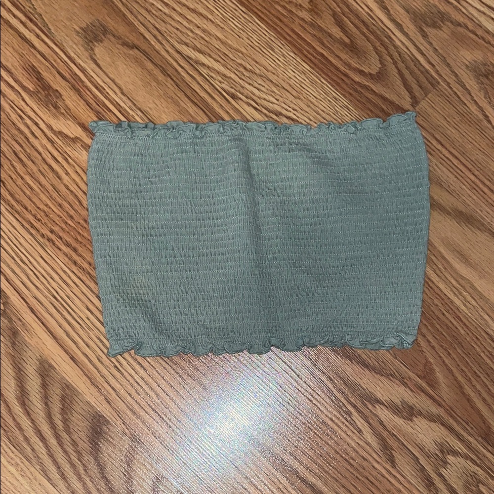 PINK Victoria's Secret Olive Smocked Top